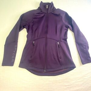 Women's Spyder Purple Fleece Lined Jacket With Pockets Gym Yoga Running Medium